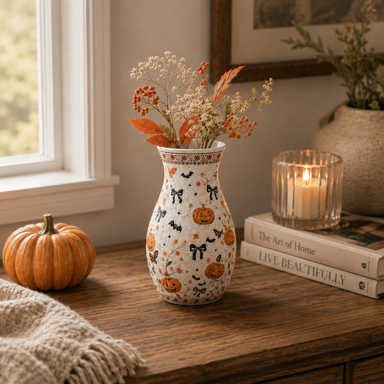 Halloween 3D Vase Puzzle Decor 🎃