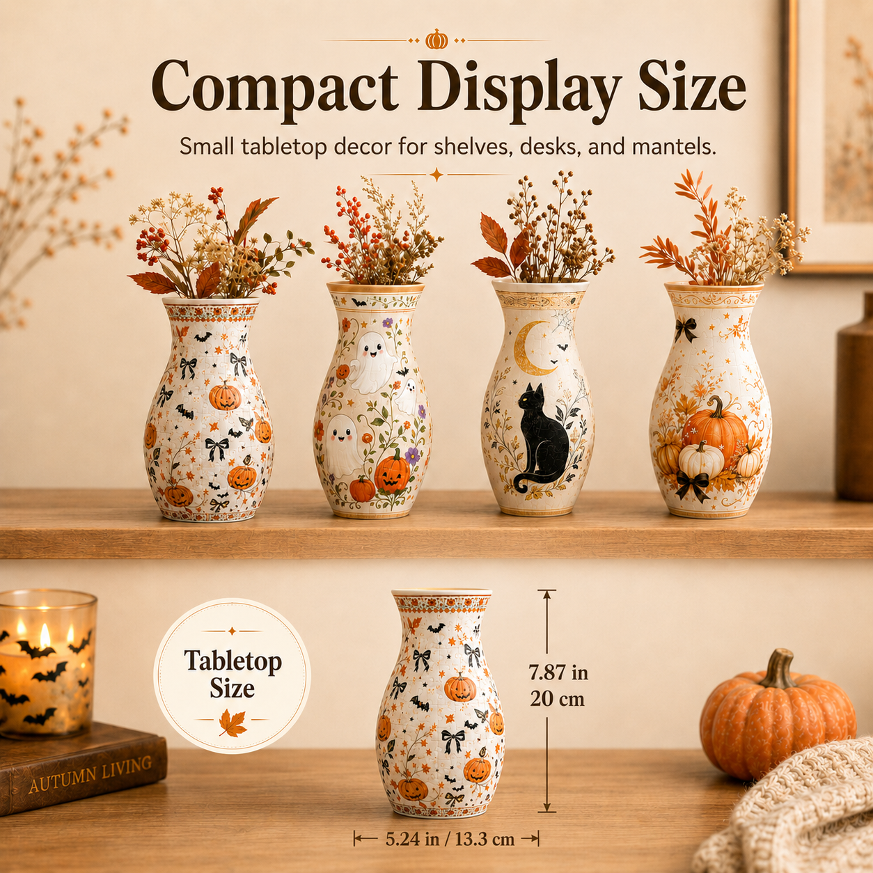 Halloween 3D Vase Puzzle Decor 🎃