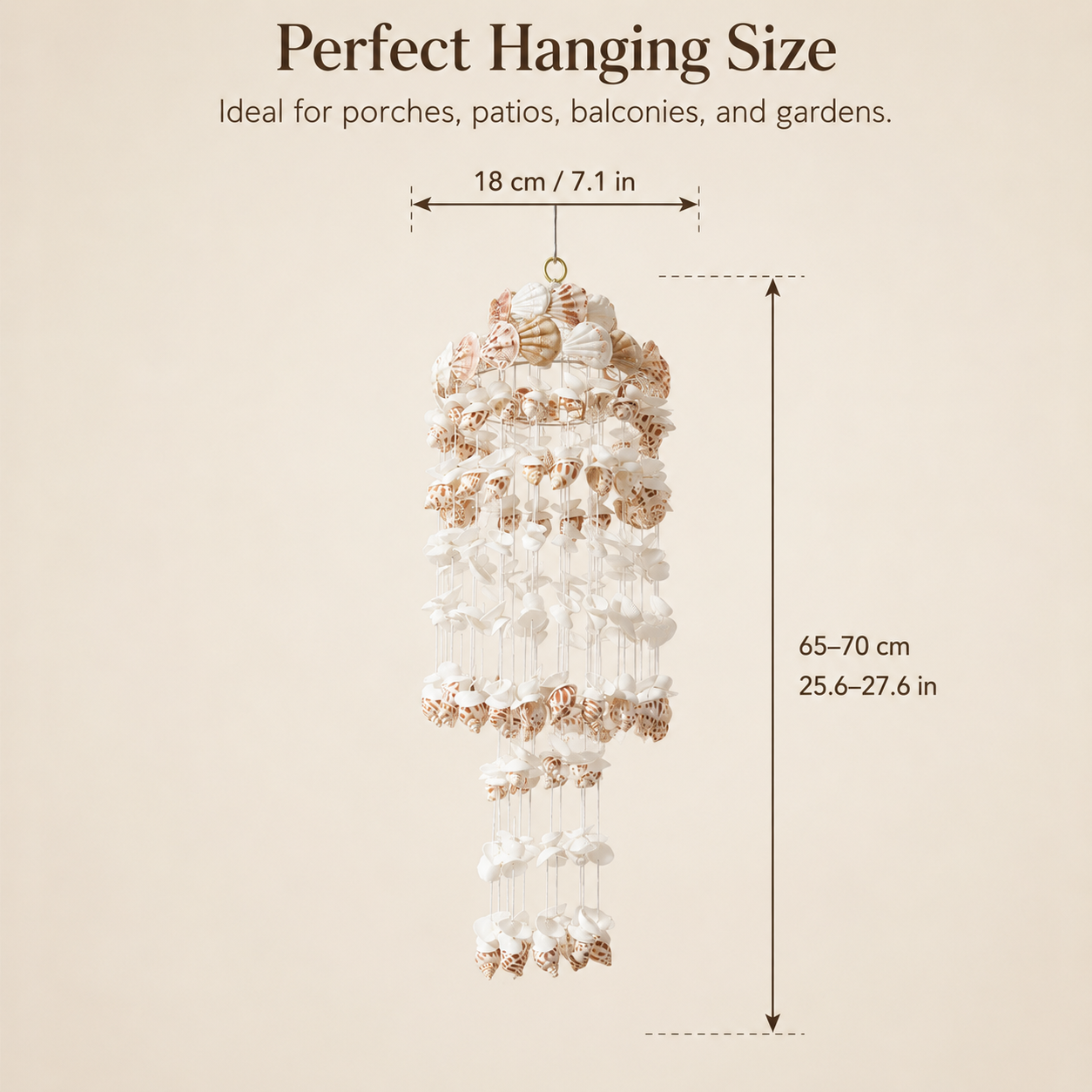 Lighted Seashell Wind Chime Decor