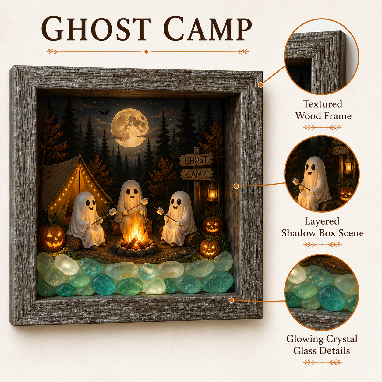 Lighted Fall & Halloween Shadow Box Decor