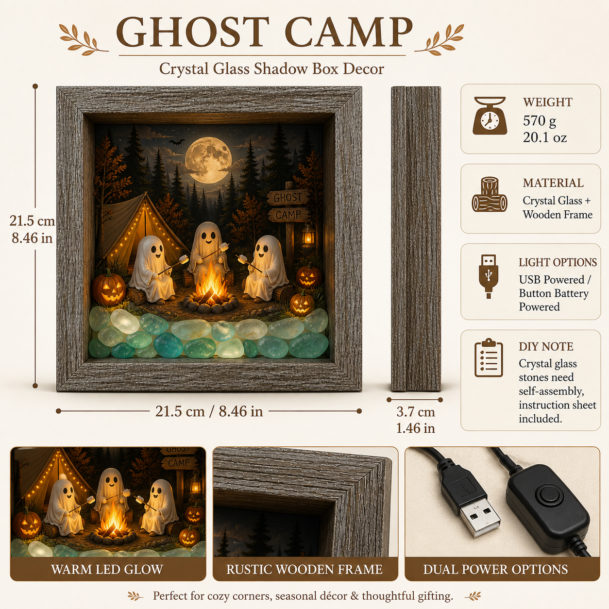 Lighted Fall & Halloween Shadow Box Decor