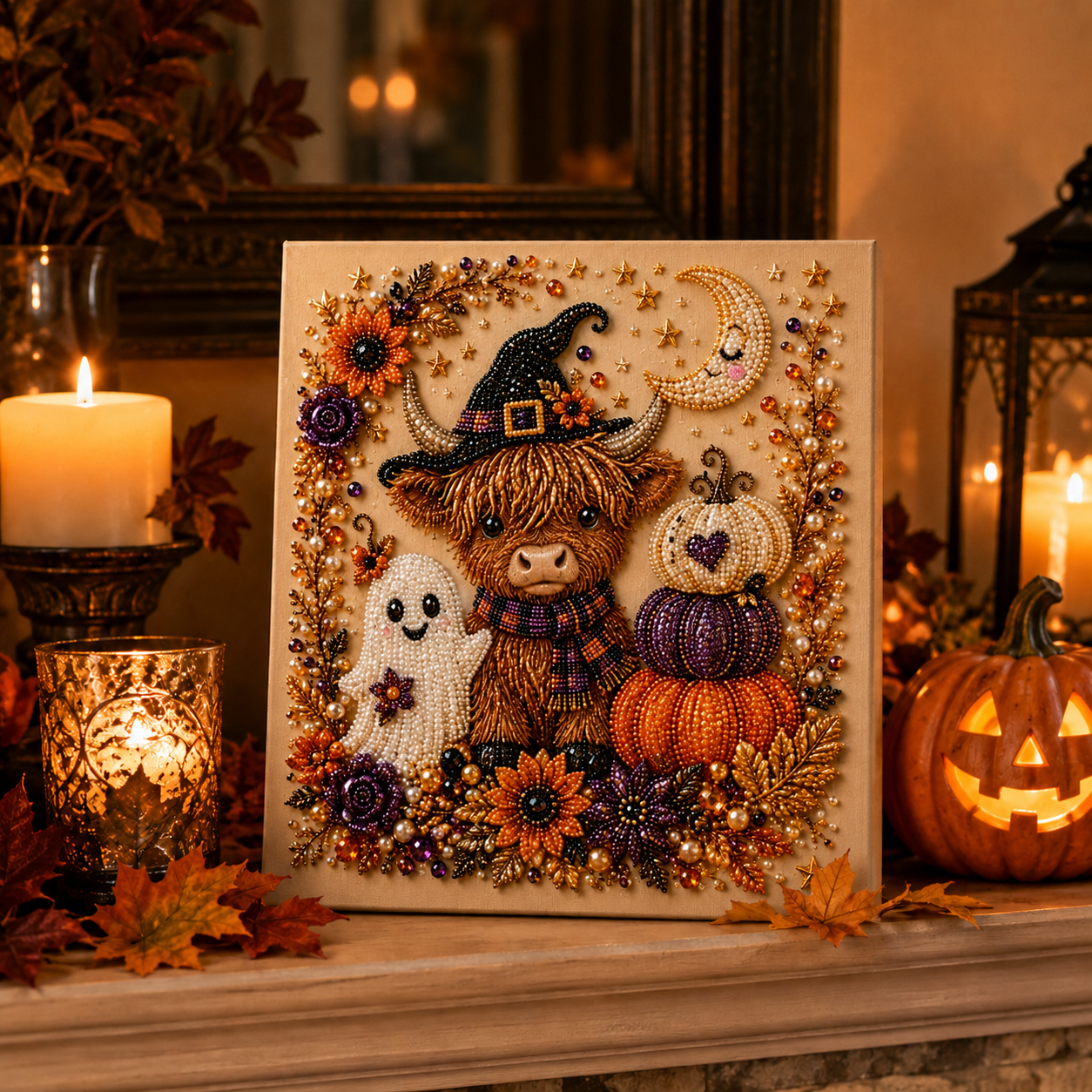 Halloween DIY Beaded Canvas Art Kit