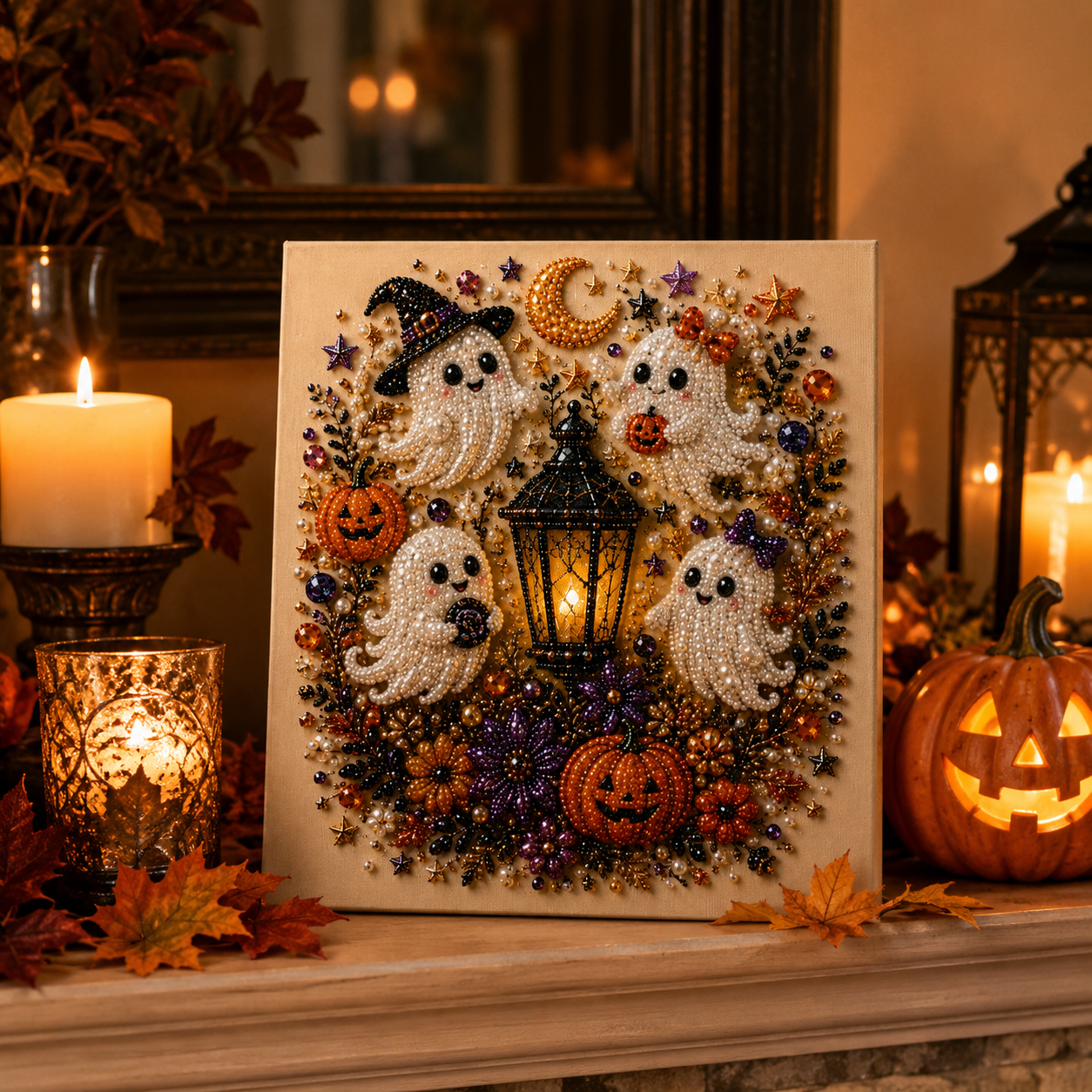 Halloween DIY Beaded Canvas Art Kit