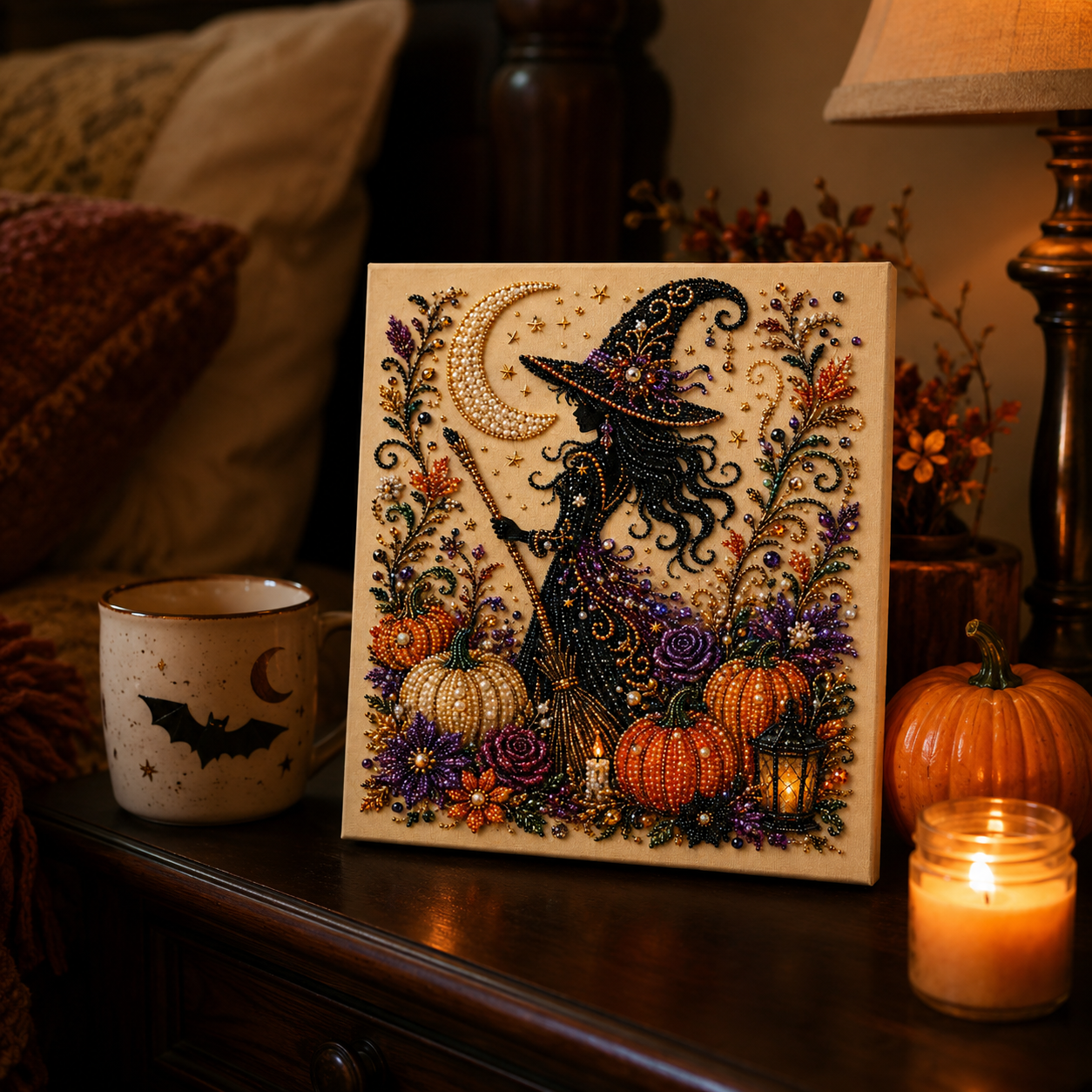 Halloween DIY Beaded Canvas Art Kit