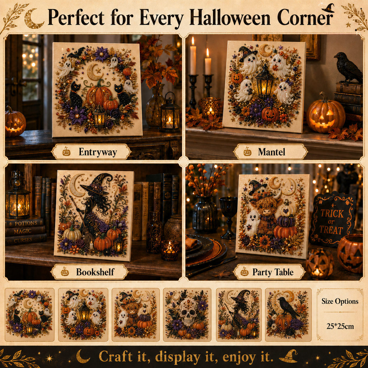 Halloween DIY Beaded Canvas Art Kit
