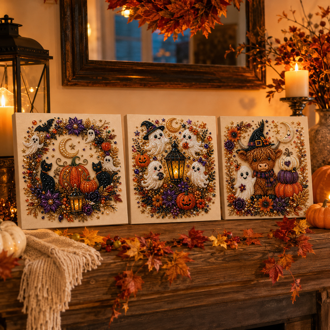 Halloween DIY Beaded Canvas Art Kit