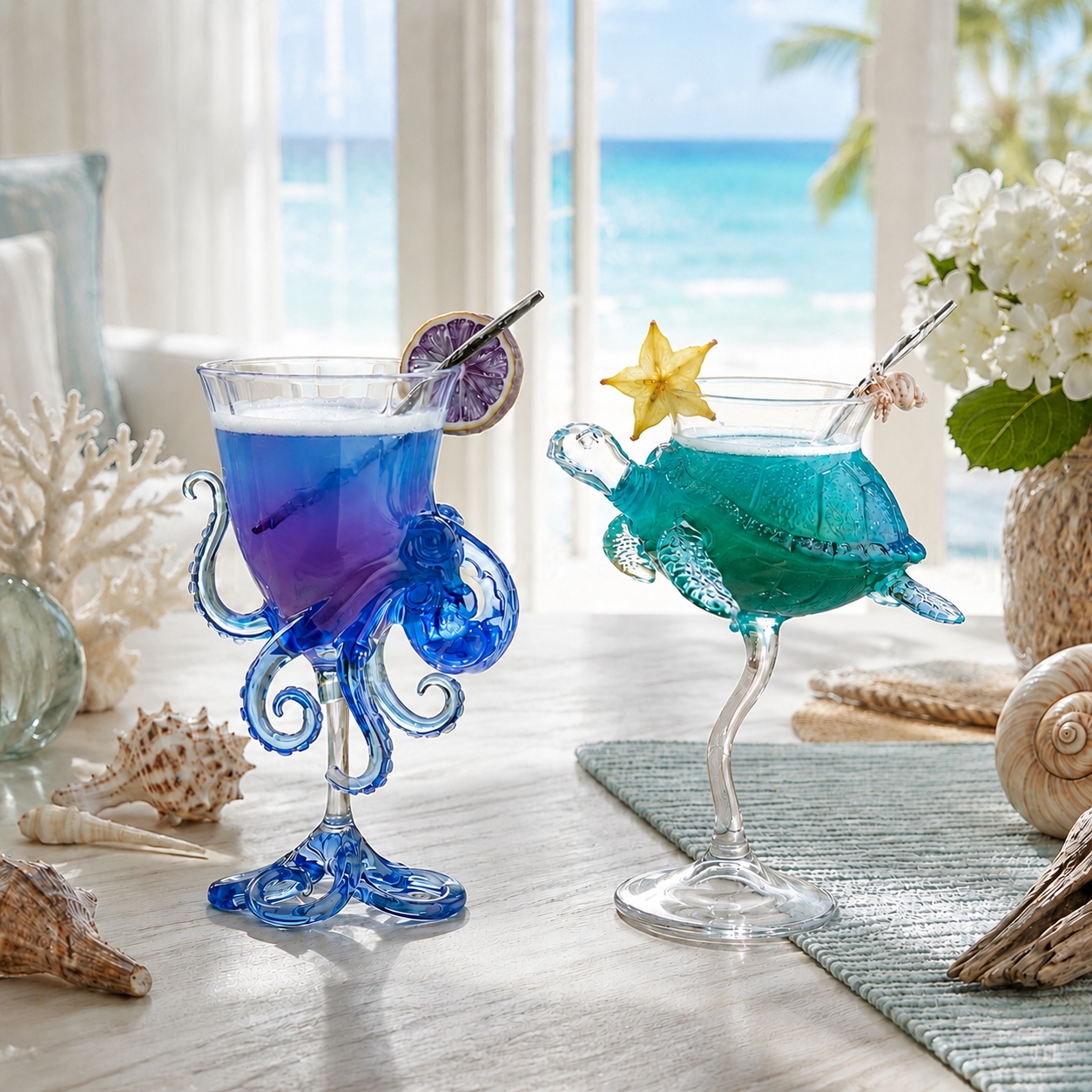 Sea Animal Cocktail Glass
