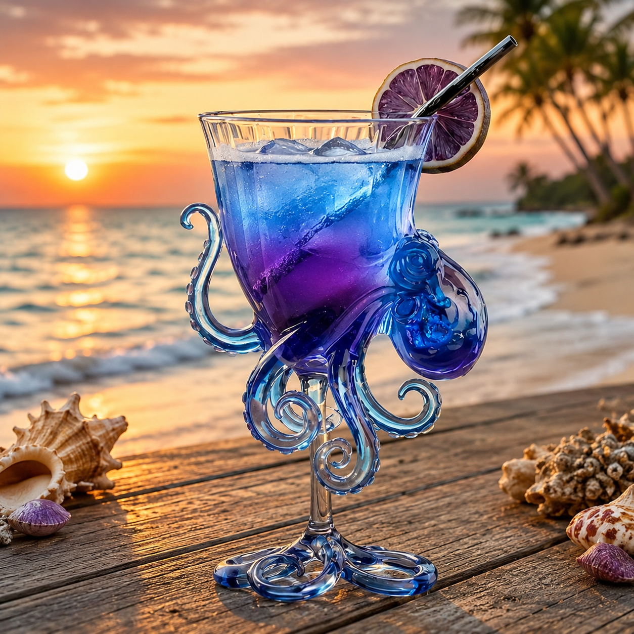 Sea Animal Cocktail Glass
