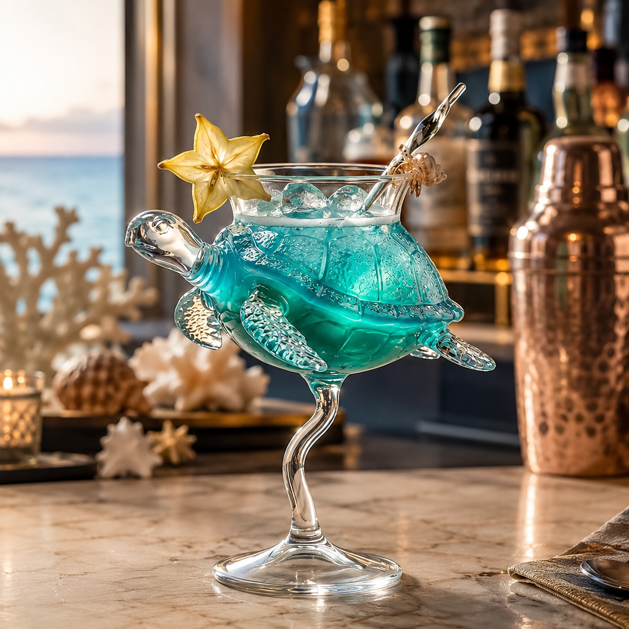 Sea Animal Cocktail Glass