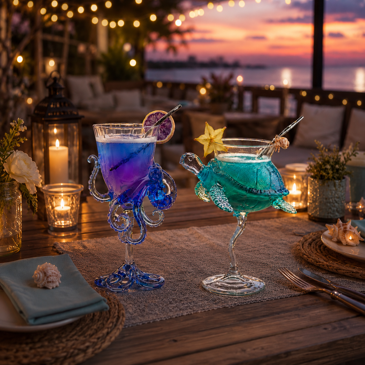 Sea Animal Cocktail Glass