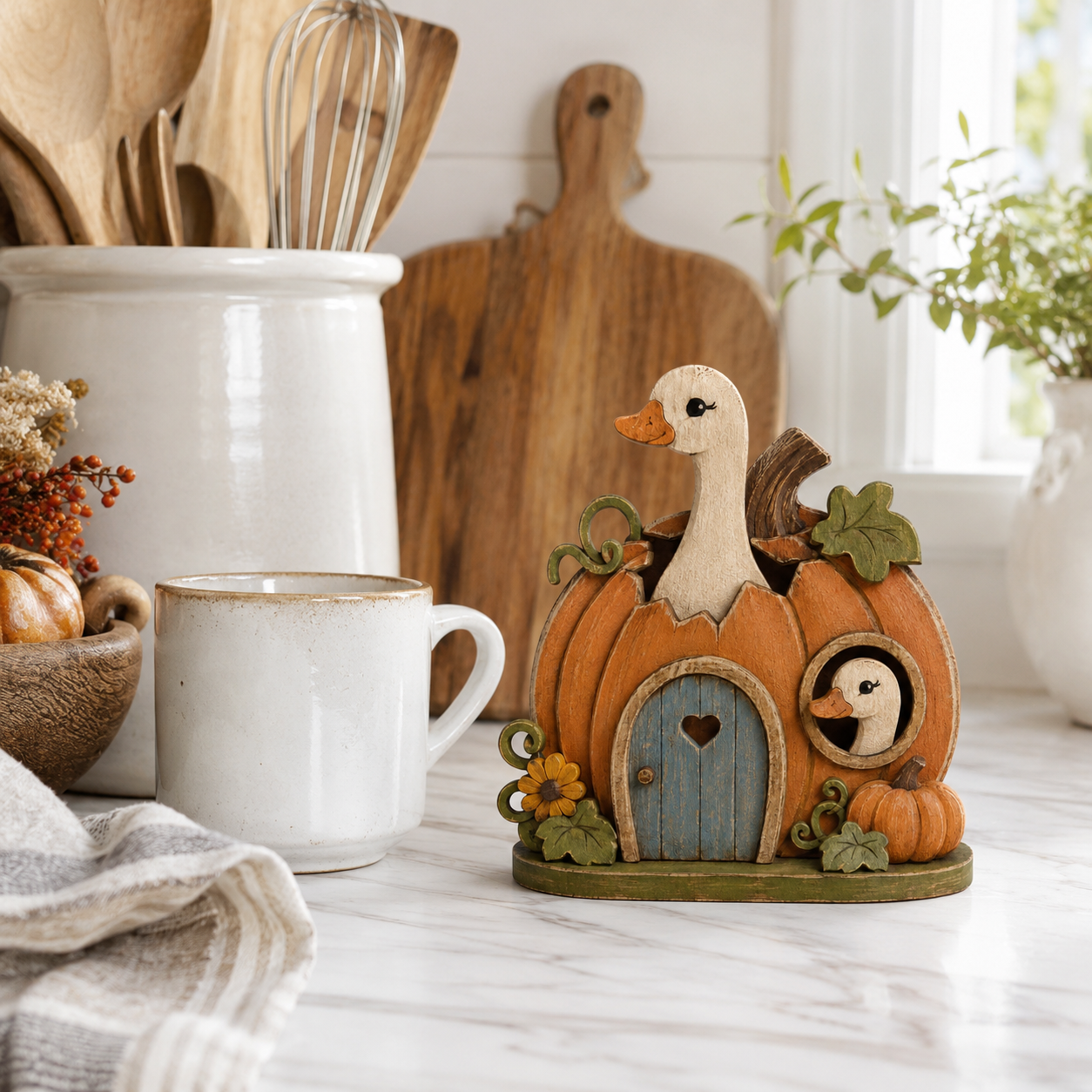 Whimsical Goose Fall & Halloween Tabletop Decor