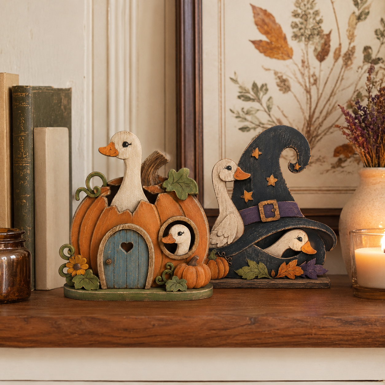 Whimsical Goose Fall & Halloween Tabletop Decor