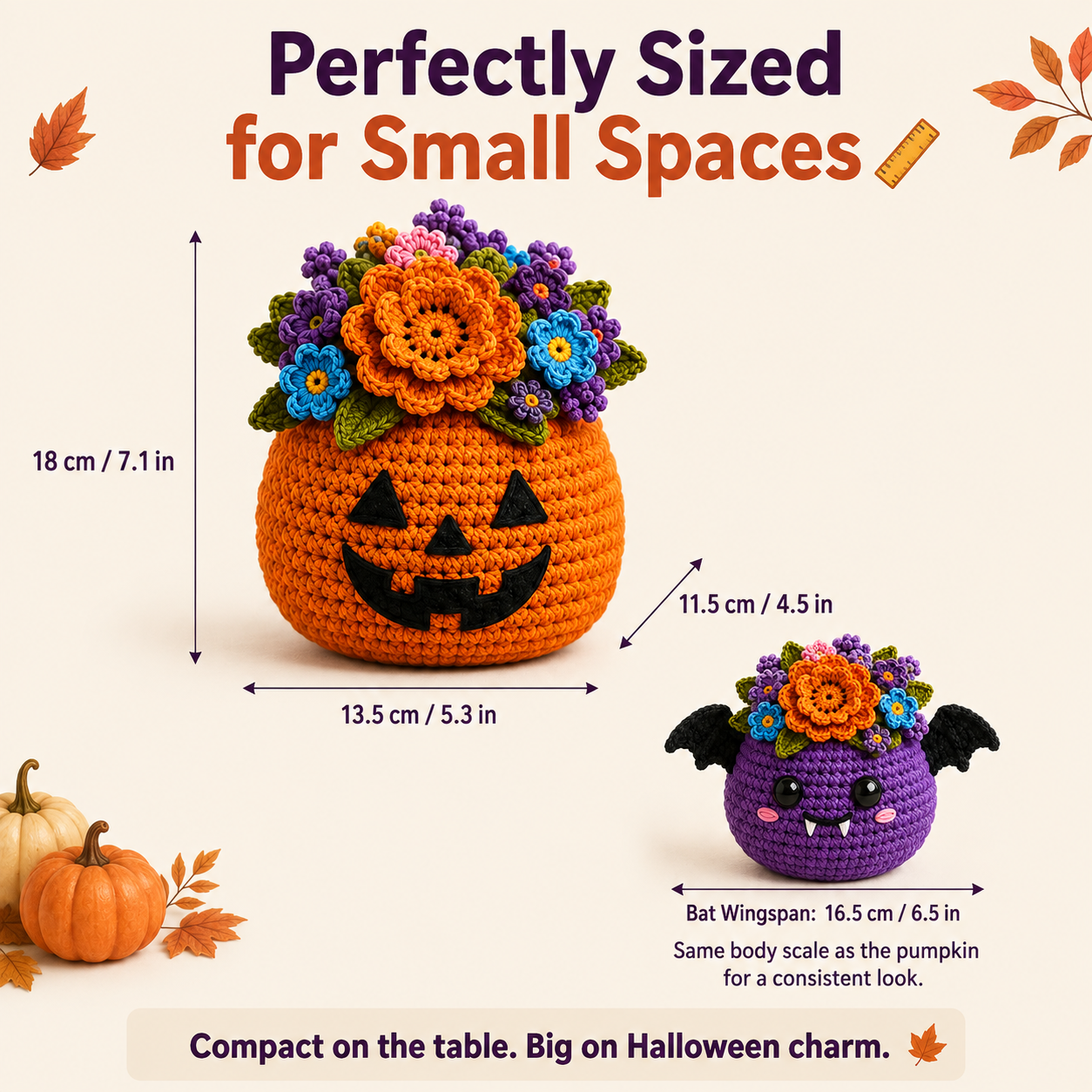 Boo-Tanical Crochet Halloween Flower Basket Decor