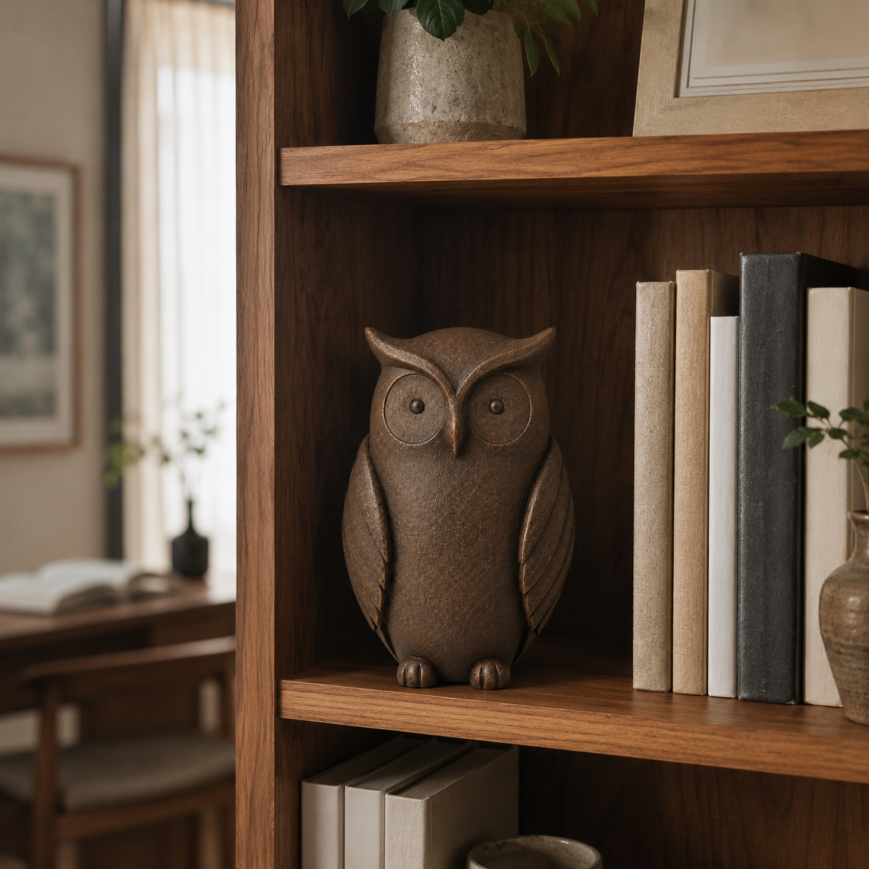Vintage-Inspired Owl Sculpture
