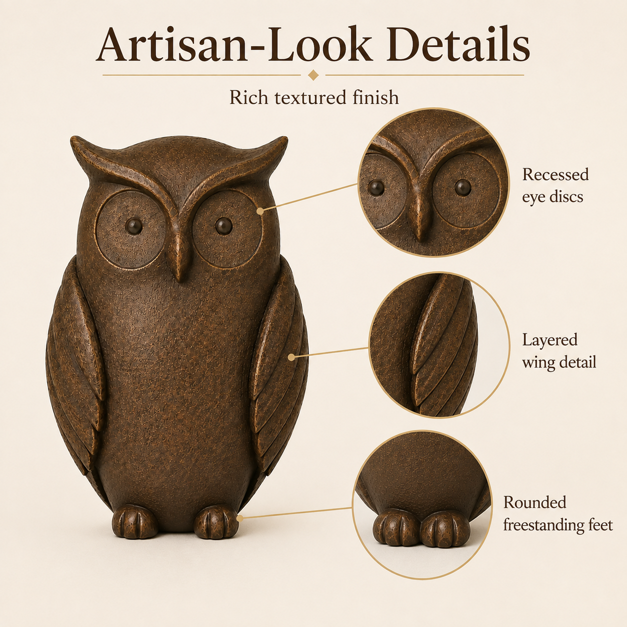 Vintage-Inspired Owl Sculpture