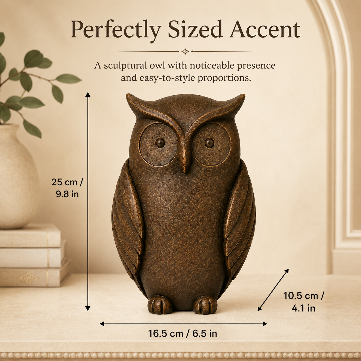 Vintage-Inspired Owl Sculpture