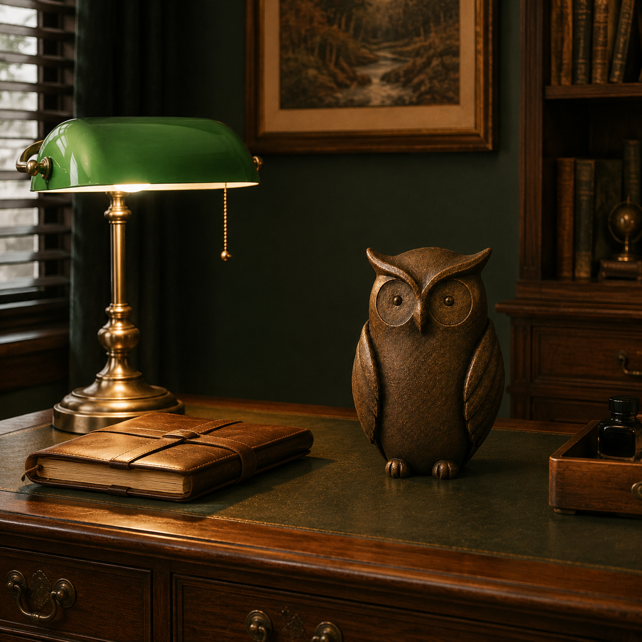 Vintage-Inspired Owl Sculpture