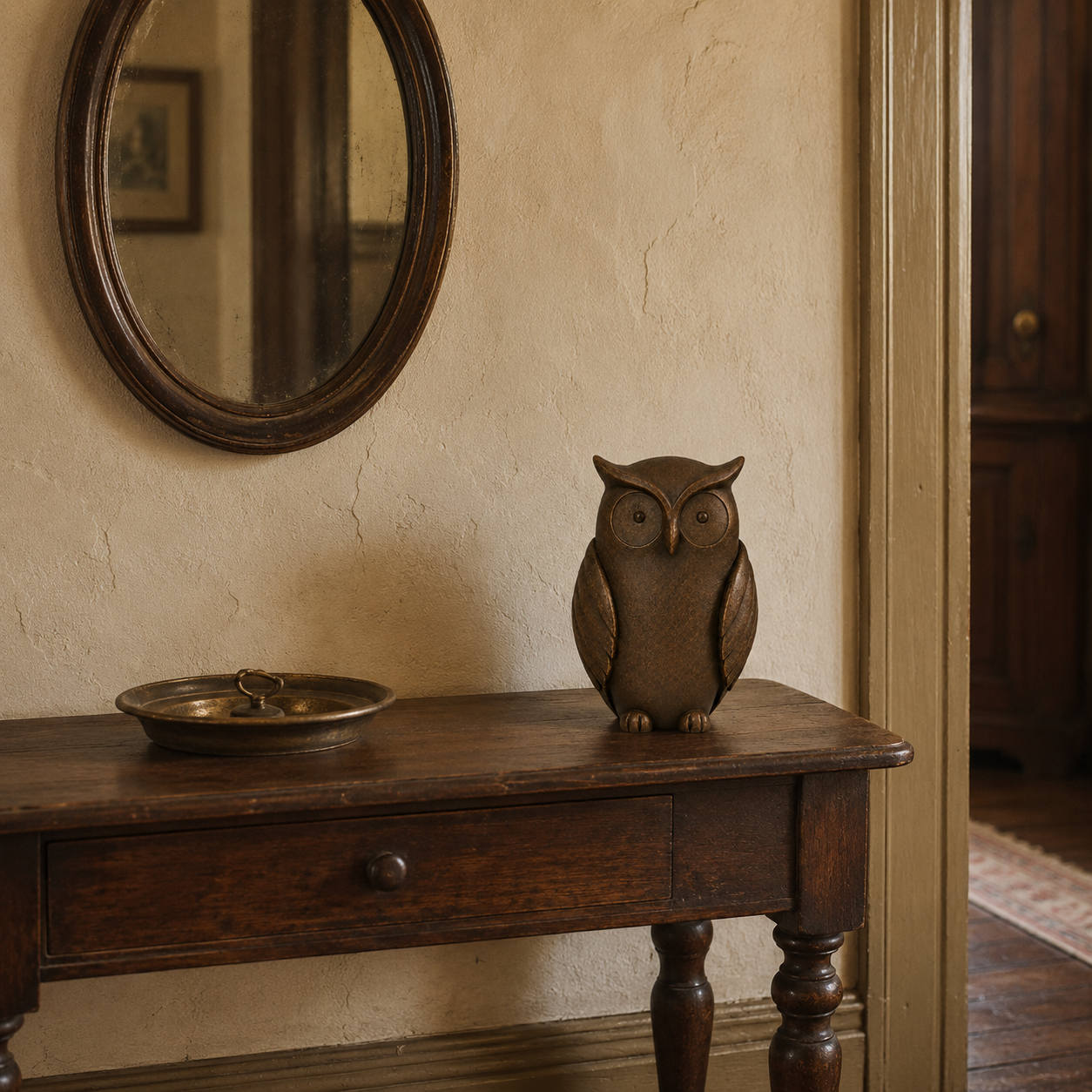 Vintage-Inspired Owl Sculpture