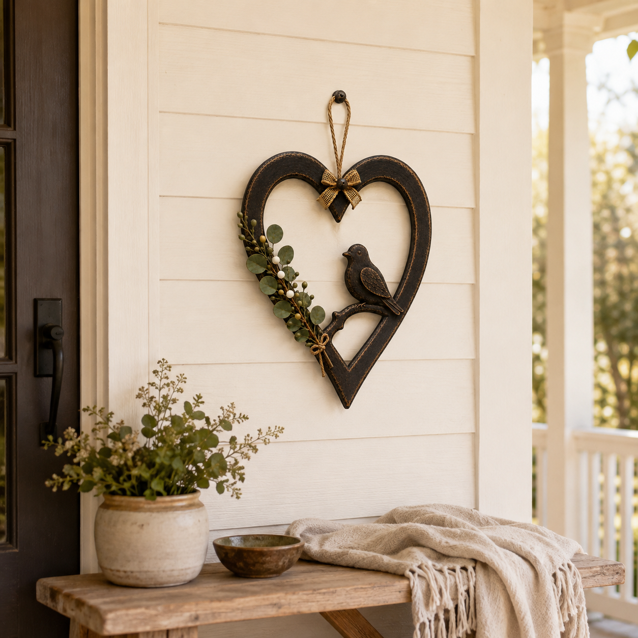 Vintage Dove Heart Wall Hanging