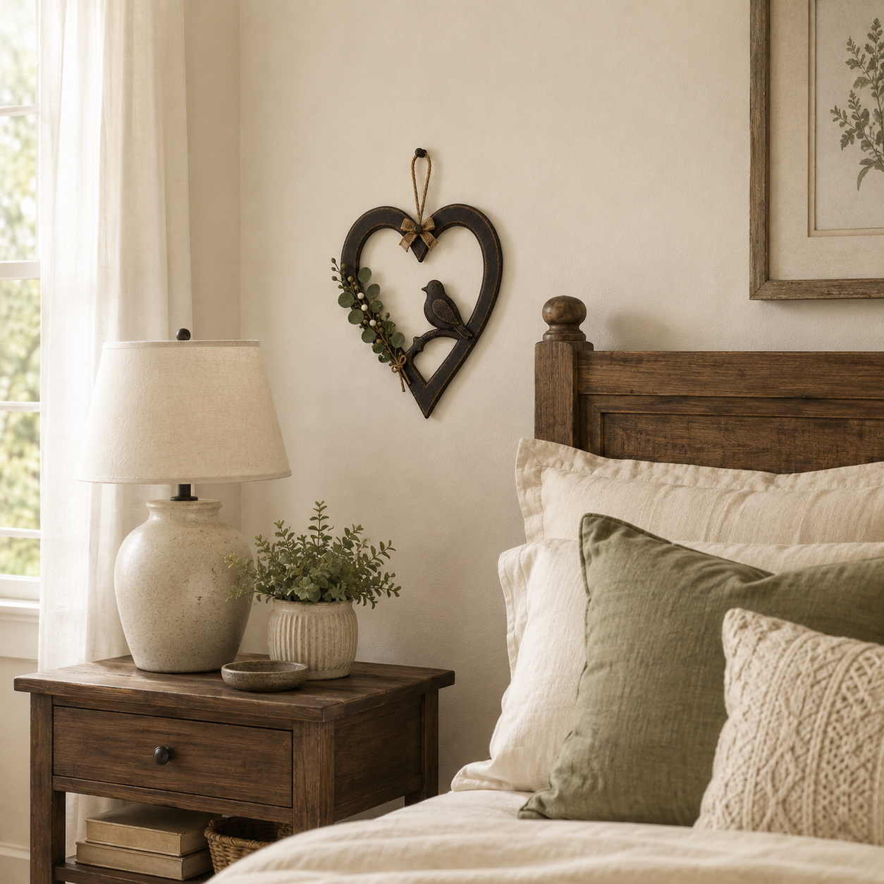 Vintage Dove Heart Wall Hanging