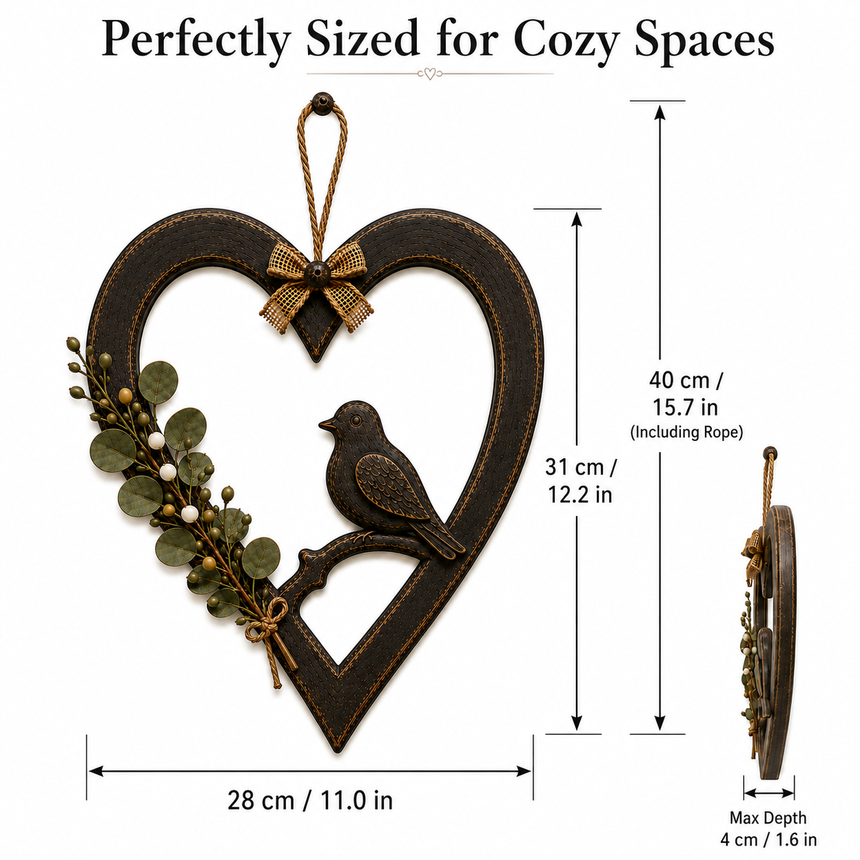 Vintage Dove Heart Wall Hanging