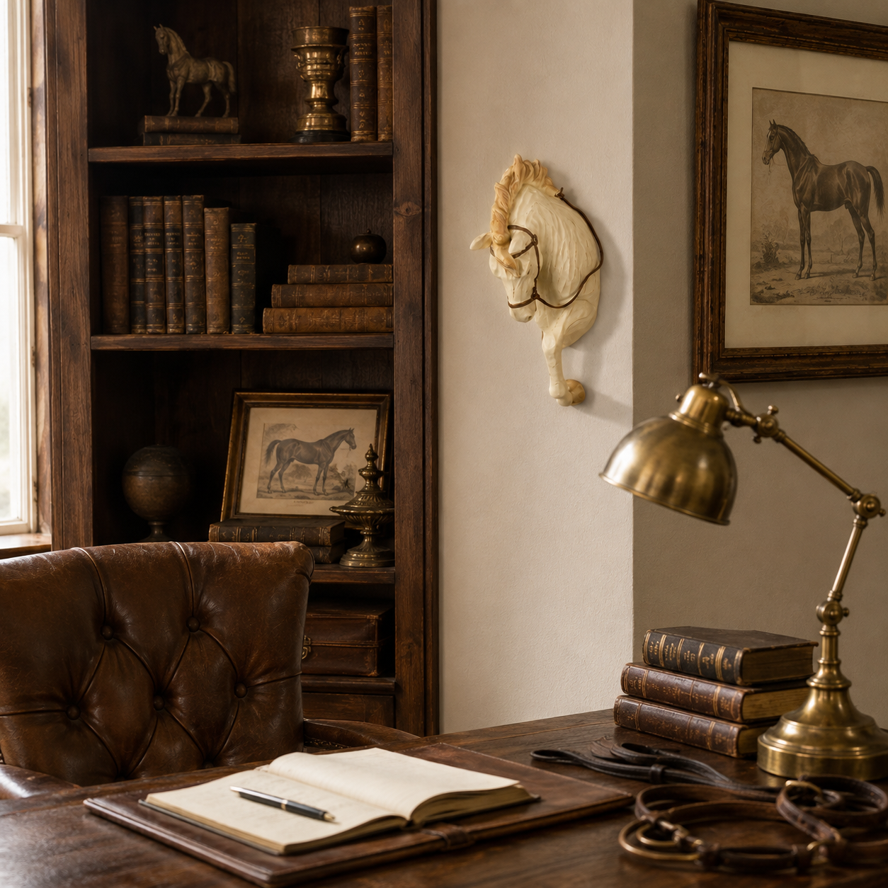 Vintage Equestrian Horse Wall Sculpture