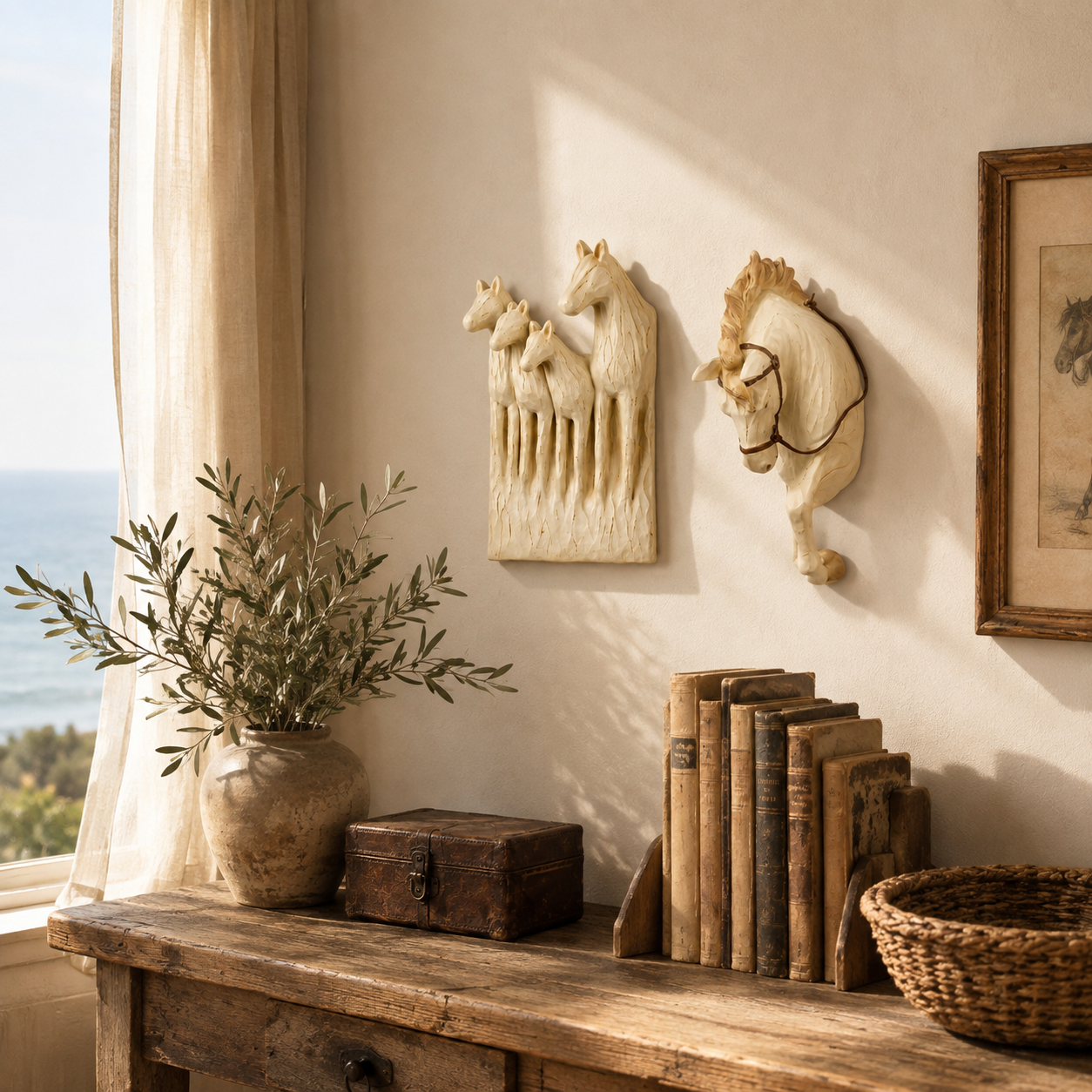 Vintage Equestrian Horse Wall Sculpture