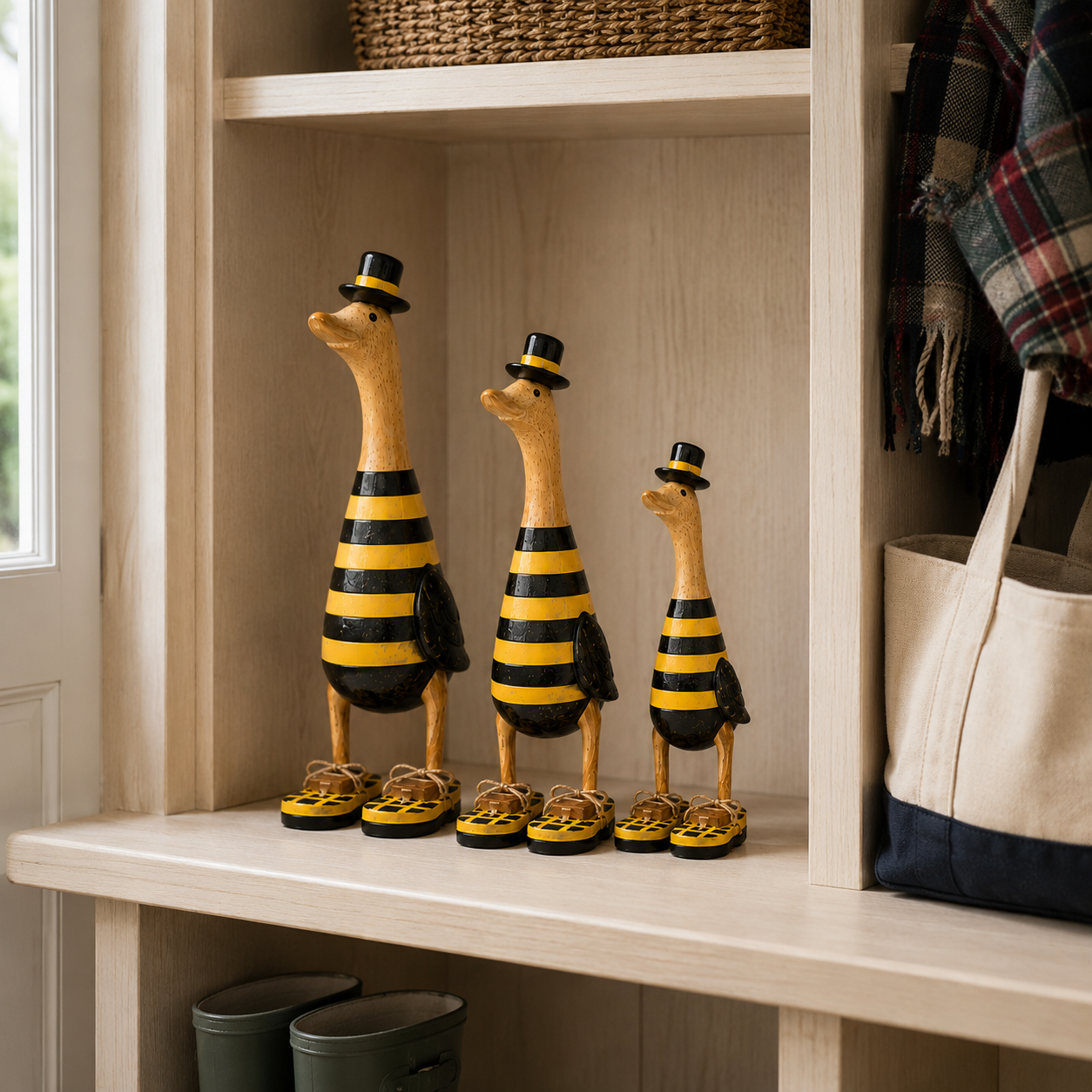 Vintage Bee Goose Family Figurines