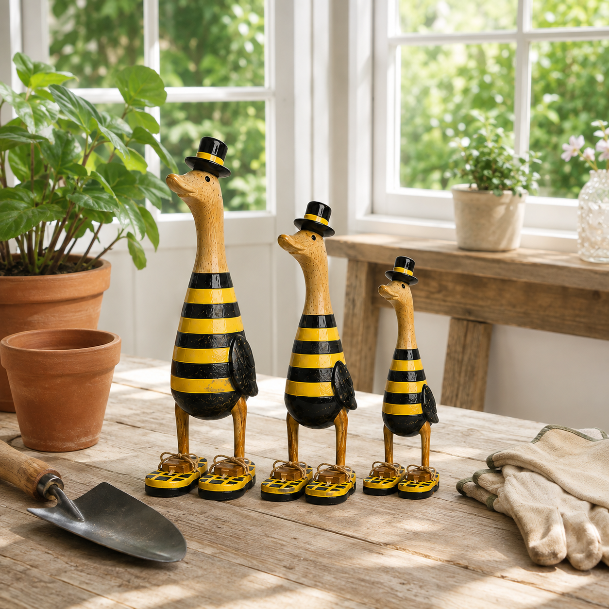 Vintage Bee Goose Family Figurines