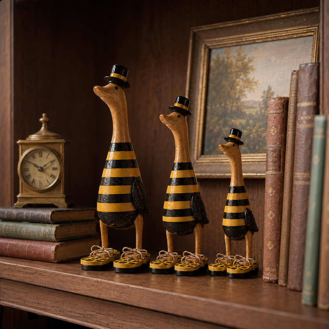 Vintage Bee Goose Family Figurines