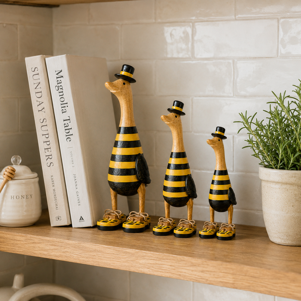 Vintage Bee Goose Family Figurines