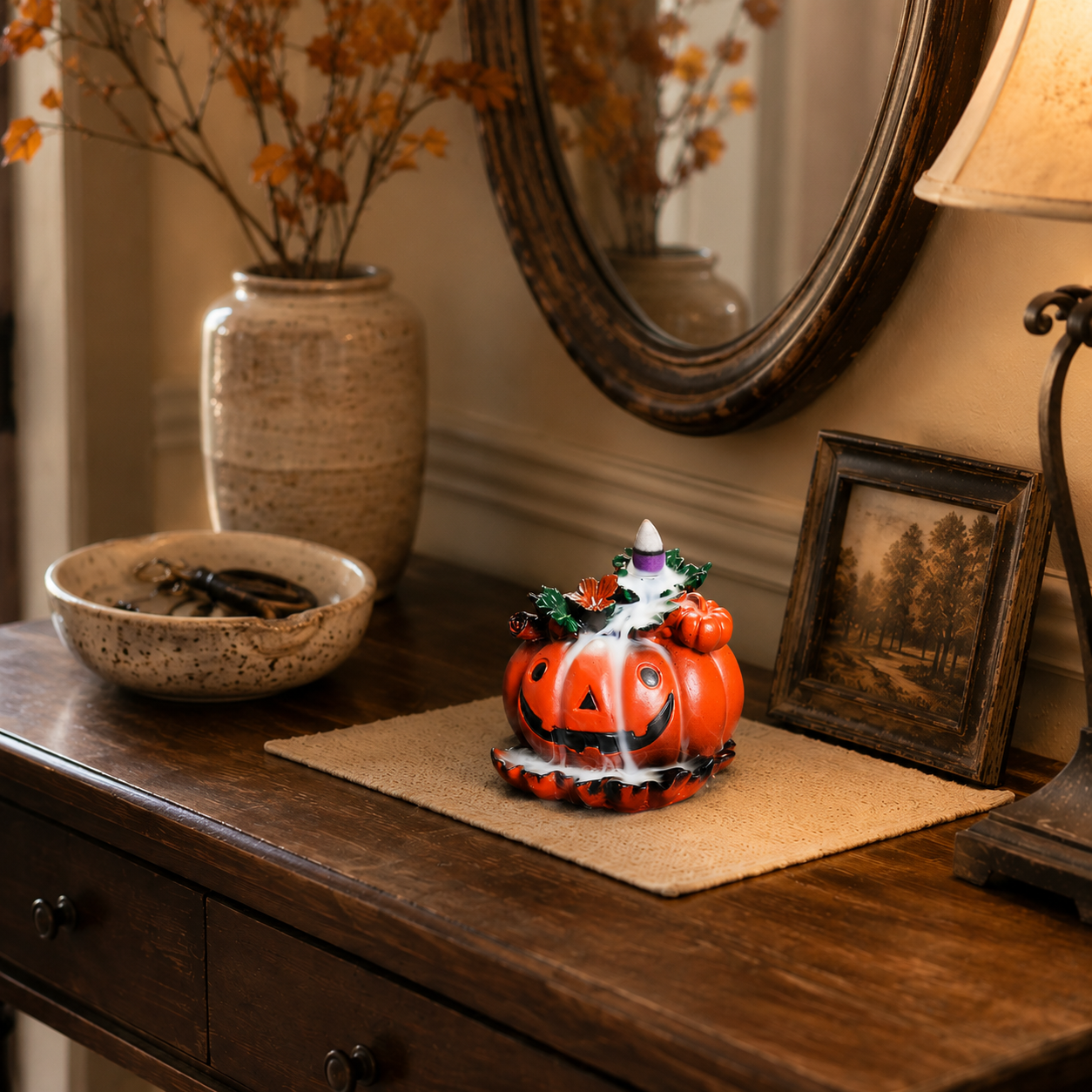 Halloween Pumpkin Ghost Backflow Incense Burner