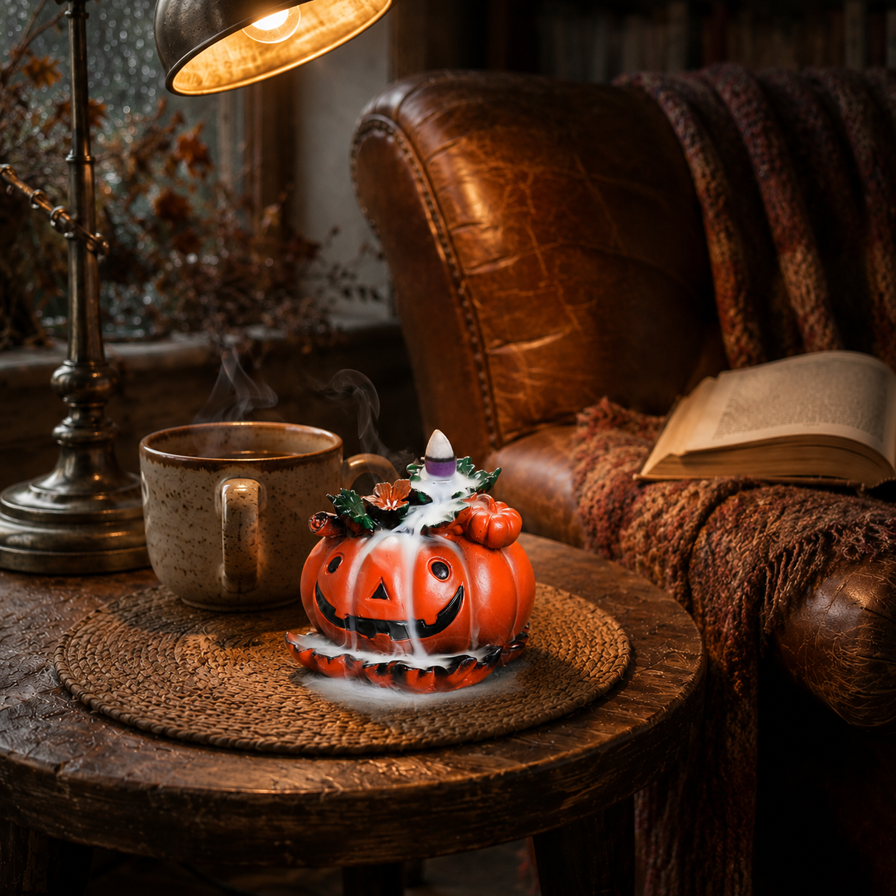 Halloween Pumpkin Ghost Backflow Incense Burner