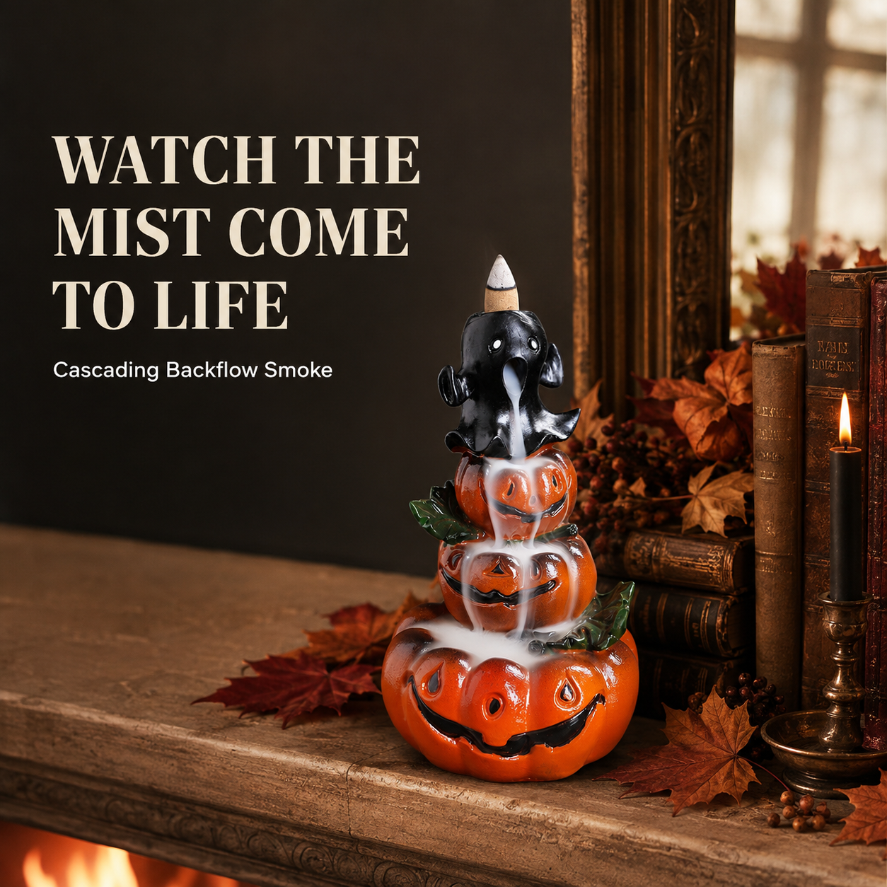 Halloween Pumpkin Ghost Backflow Incense Burner