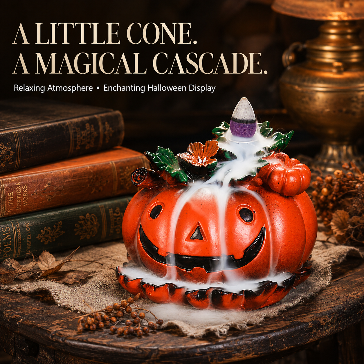 Halloween Pumpkin Ghost Backflow Incense Burner