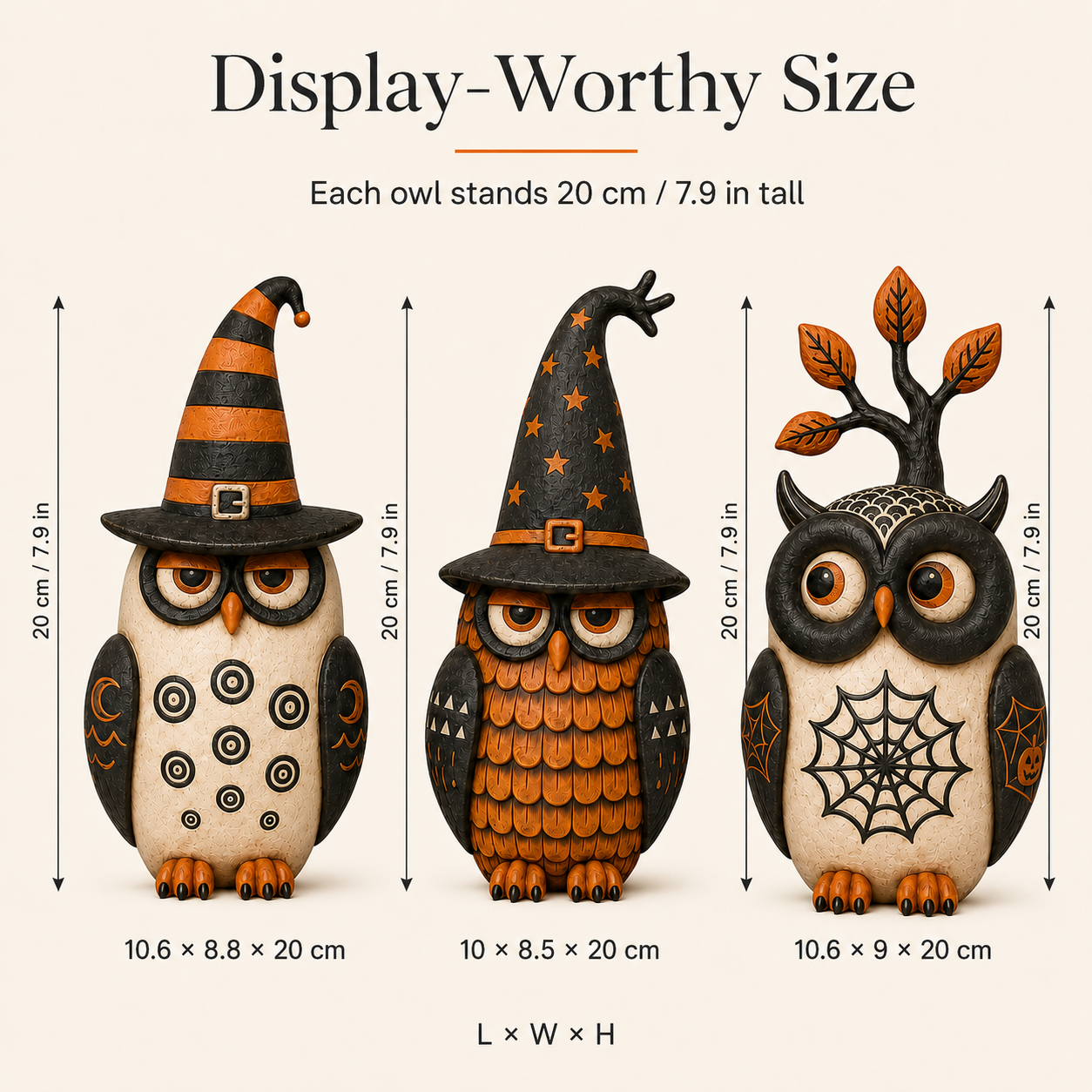 Midnight Owl Coven Halloween Figurines