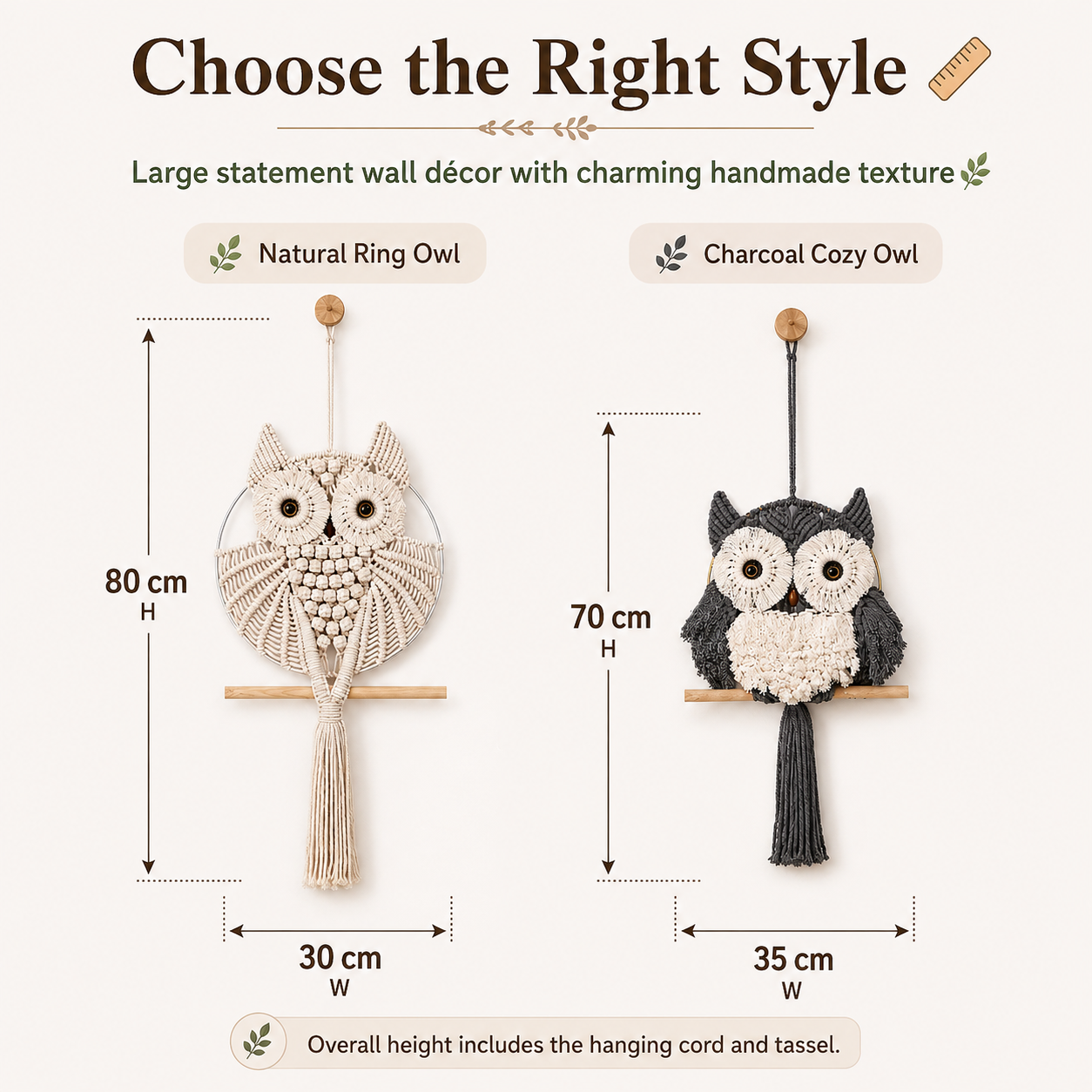Boho Macrame Owl Wall Hanging