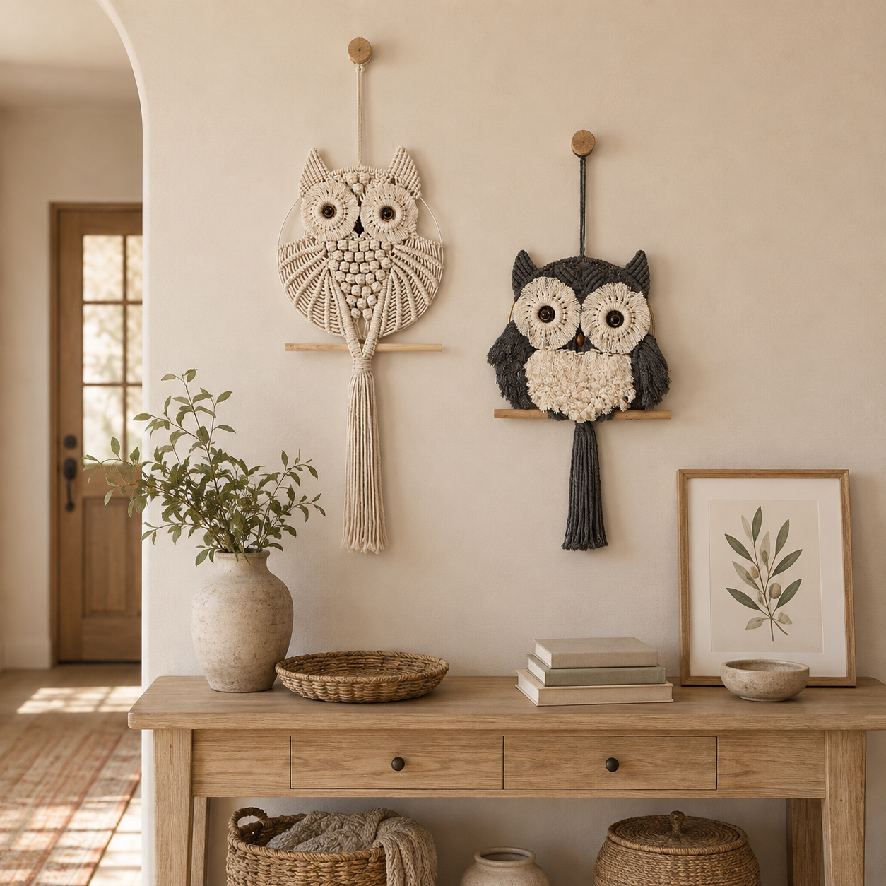 Boho Macrame Owl Wall Hanging