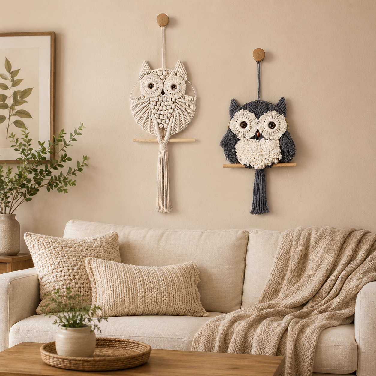 Boho Macrame Owl Wall Hanging