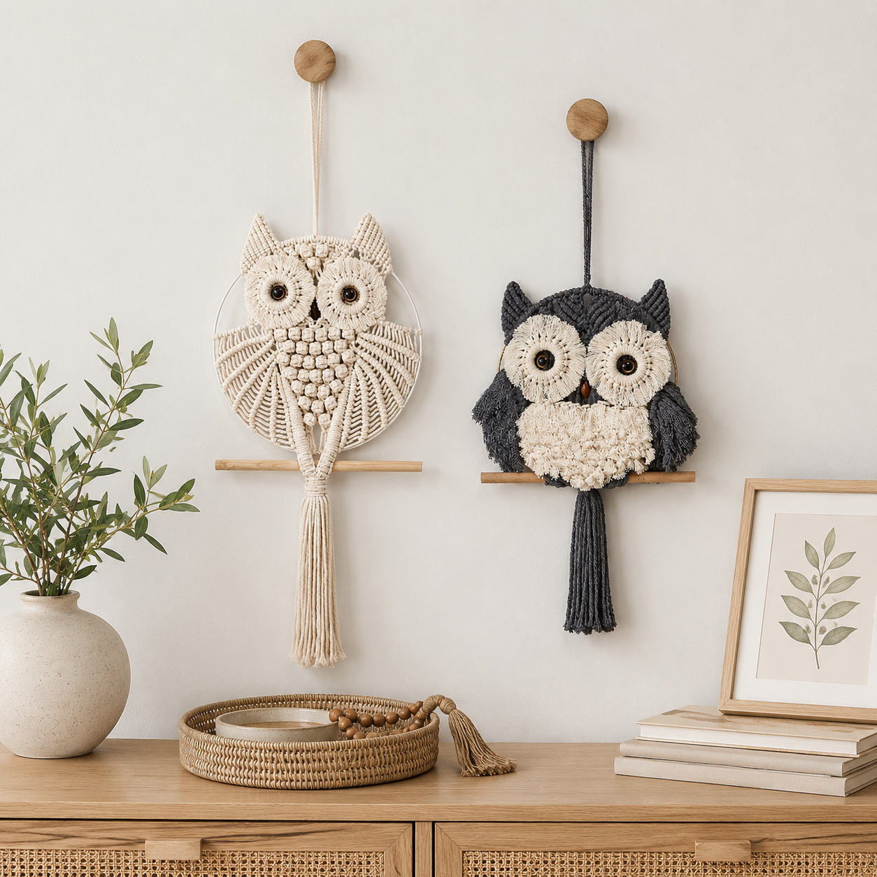 Boho Macrame Owl Wall Hanging