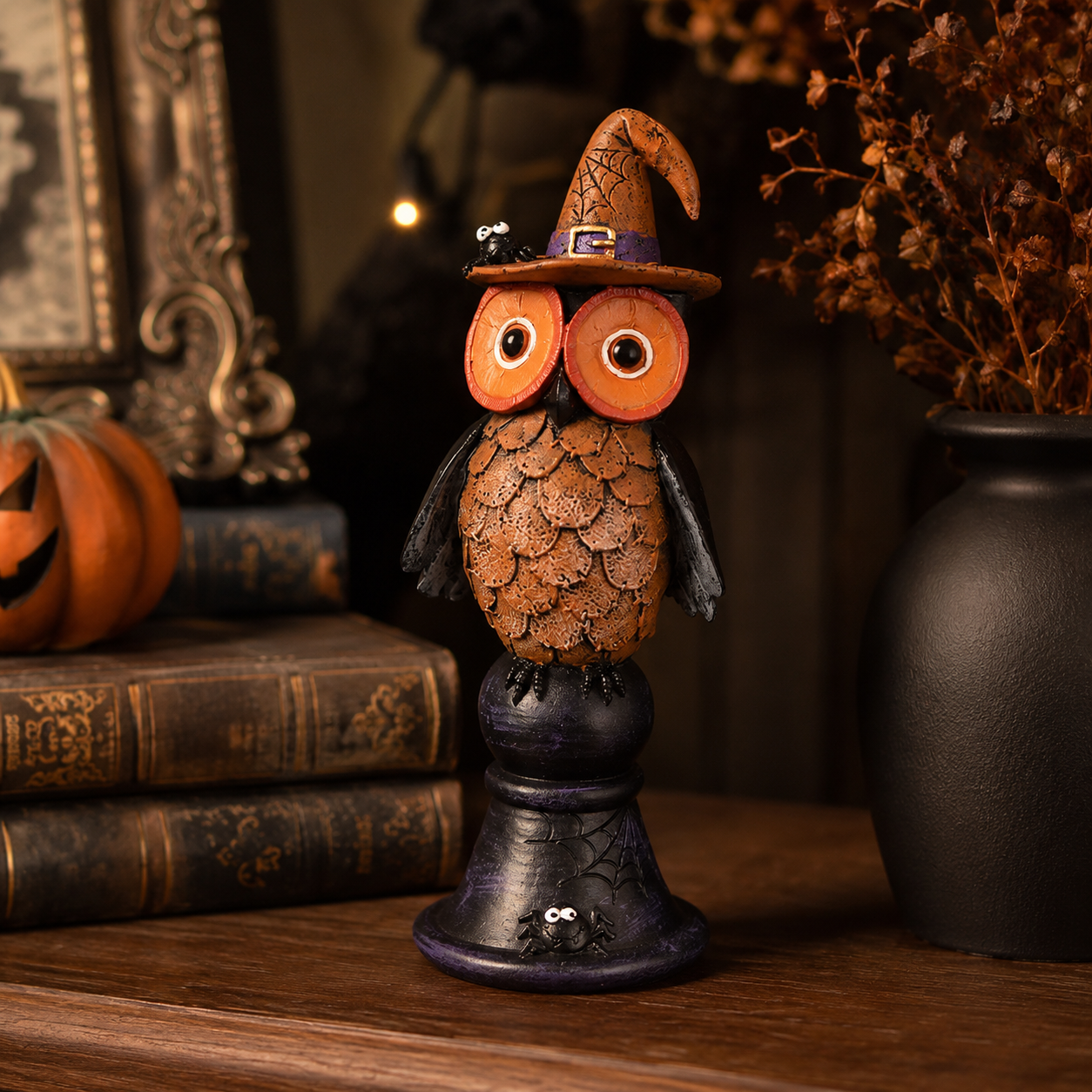 Witchy Halloween Owl Figurines