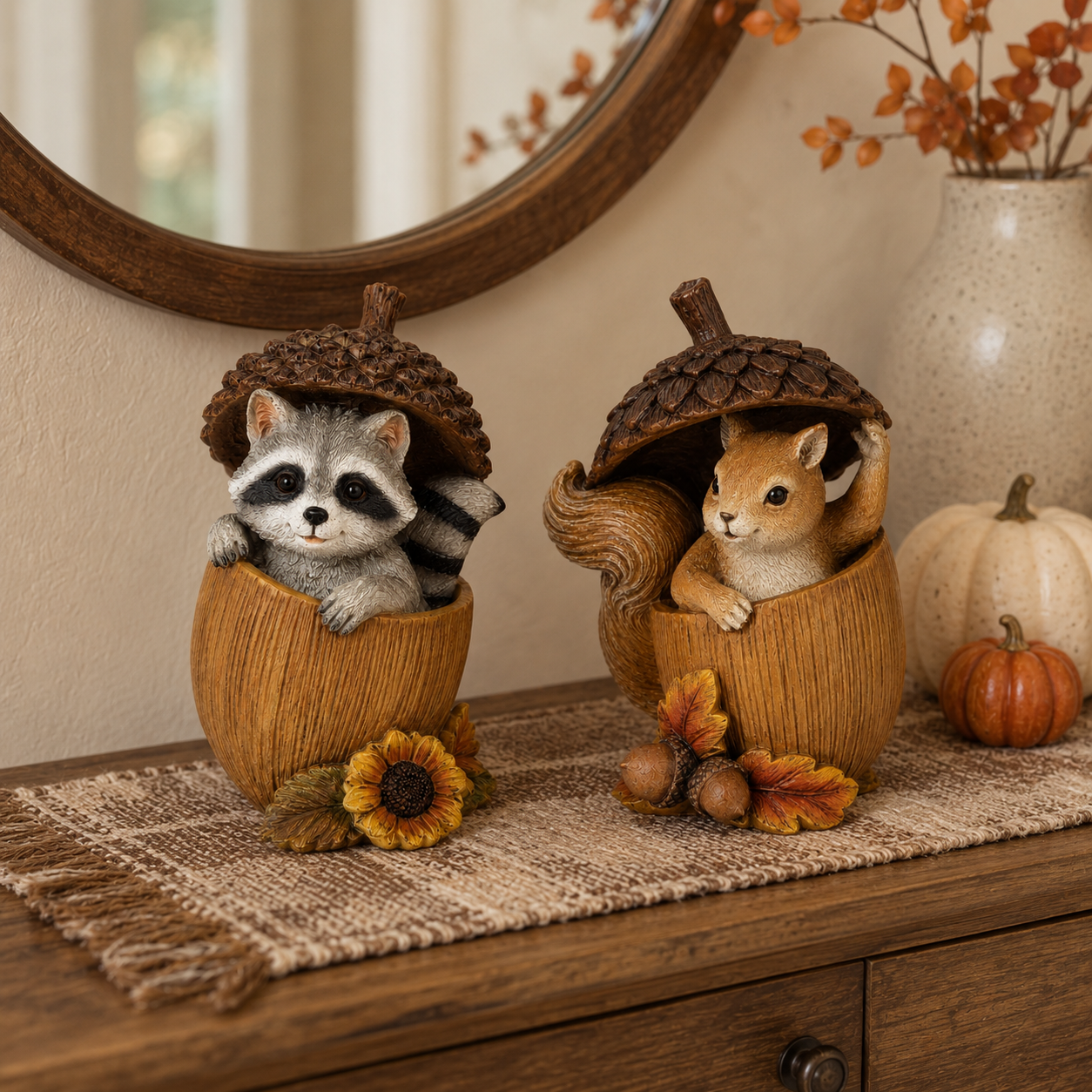 Acorn Hideaway Friends Fall Figurines