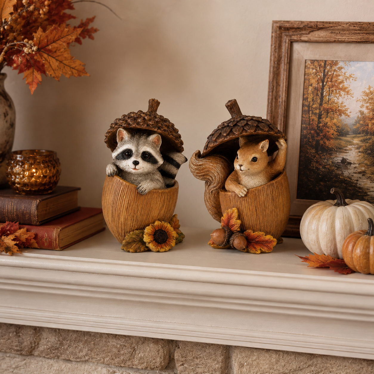 Acorn Hideaway Friends Fall Figurines