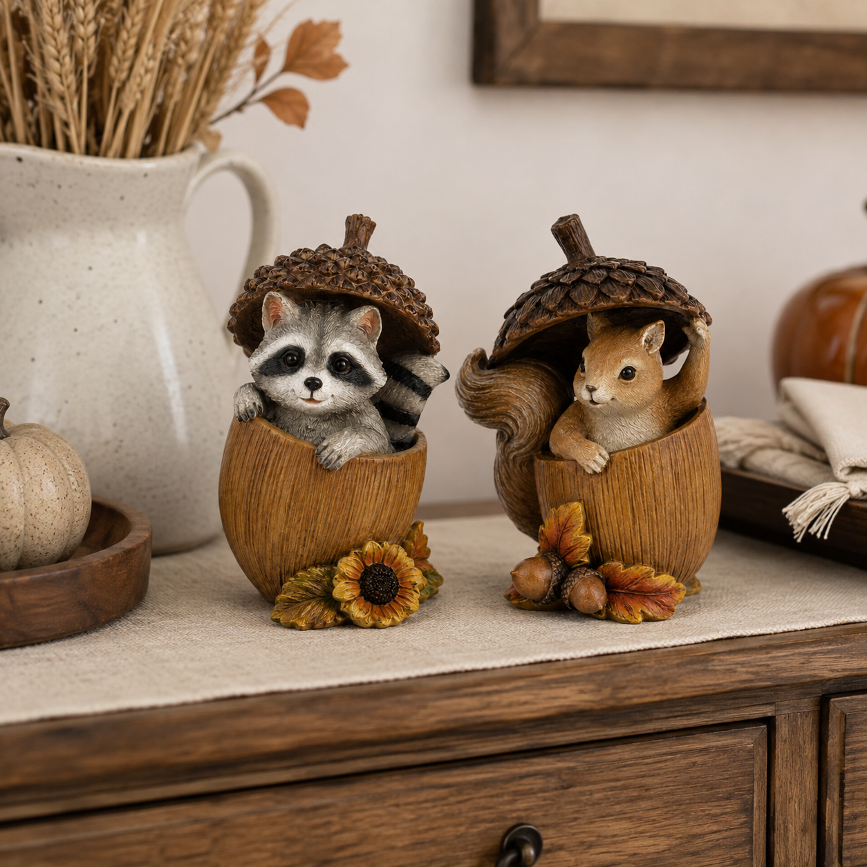 Acorn Hideaway Friends Fall Figurines