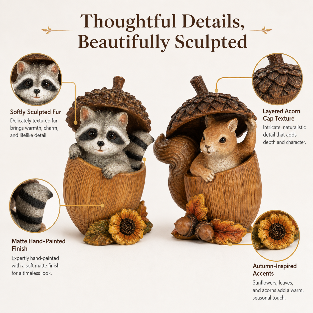 Acorn Hideaway Friends Fall Figurines