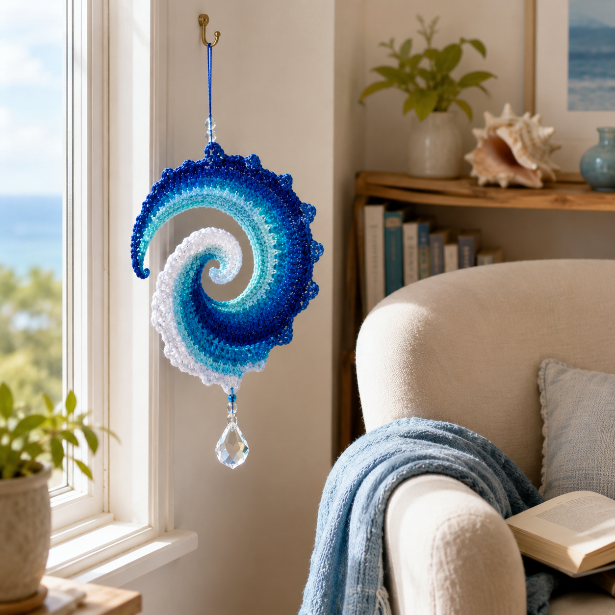 Ocean Wave Crochet Suncatcher DIY Kit