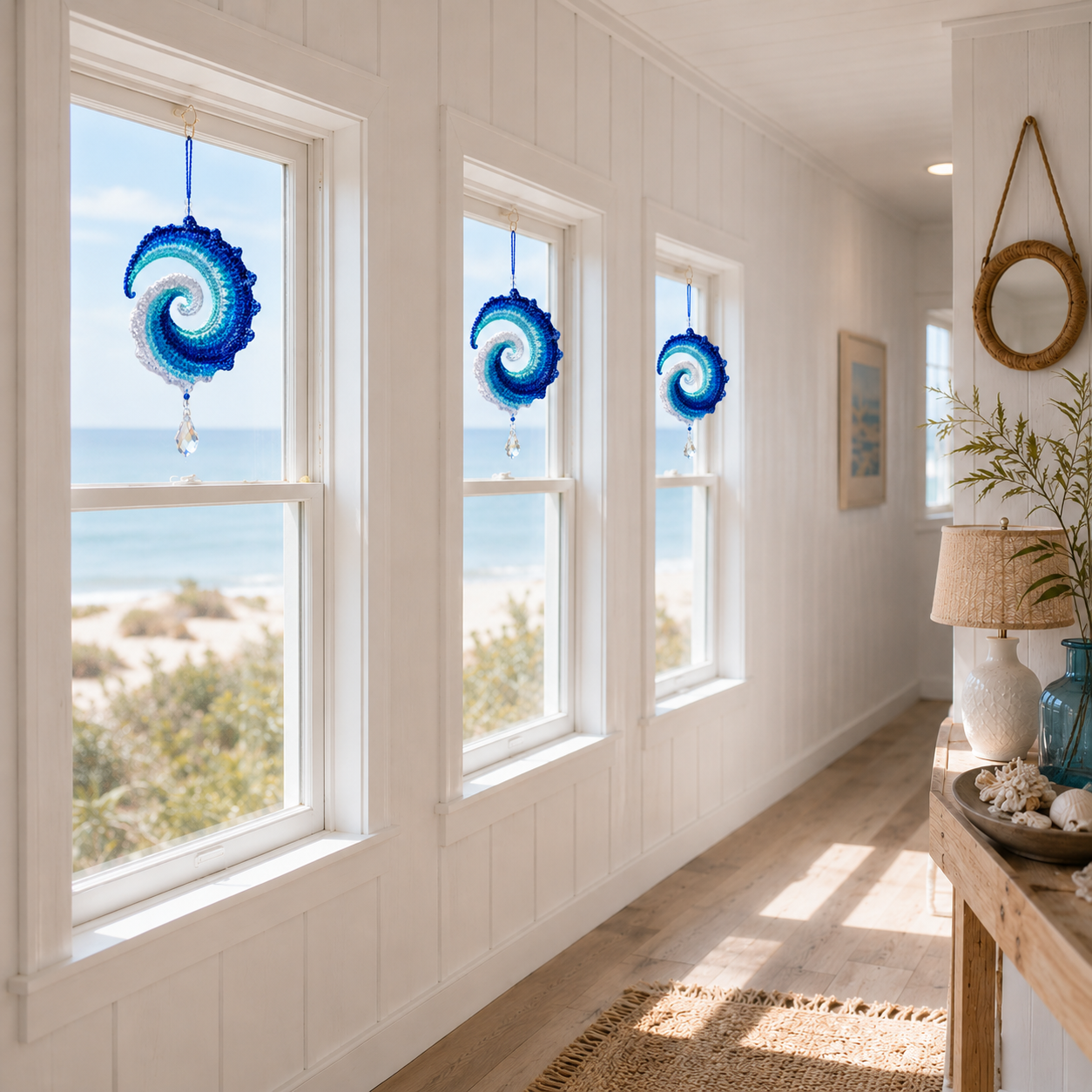 Ocean Wave Crochet Suncatcher DIY Kit
