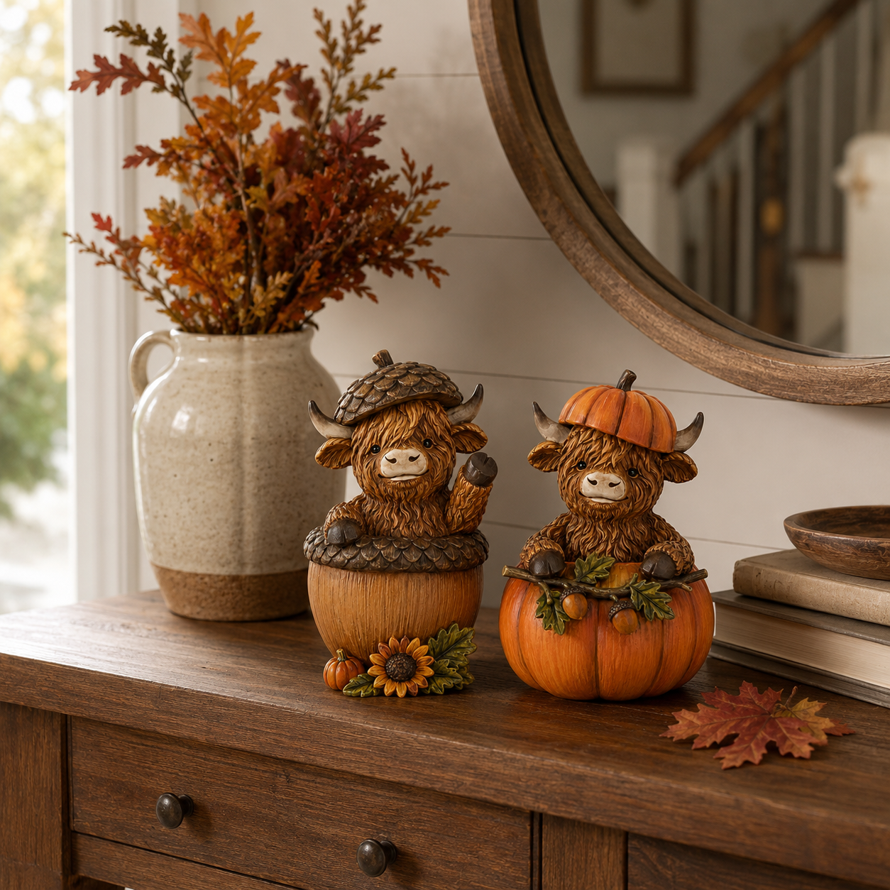 Harvest Hideaway Highland Cow Figurines 🍂