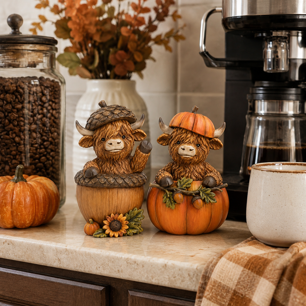 Harvest Hideaway Highland Cow Figurines 🍂