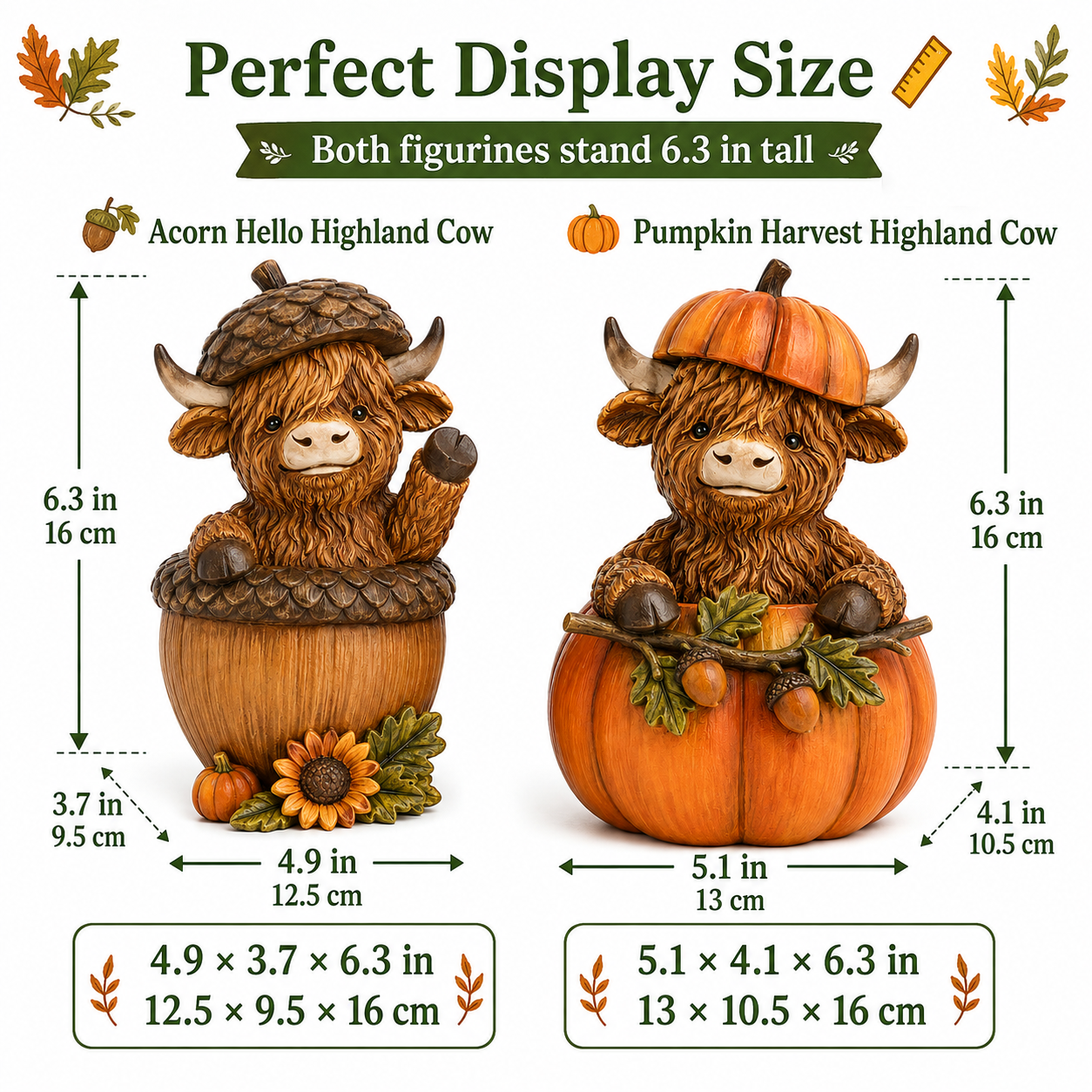 Harvest Hideaway Highland Cow Figurines 🍂